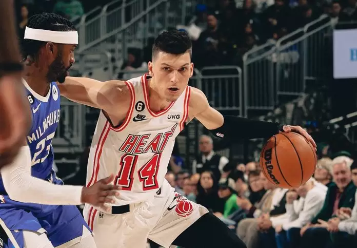 Bam Adebayo deixa marca sob os olhos de Tyler Herro